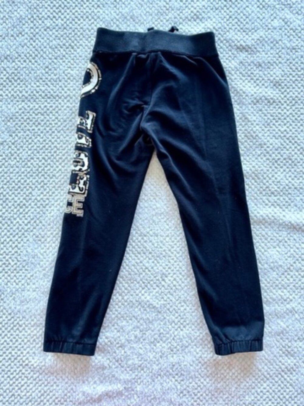 Justice LOVE DANCE Joggers Girls 6 Black Sequins Leopard Glitter Glam Tie Waist - Picture 4 of 14